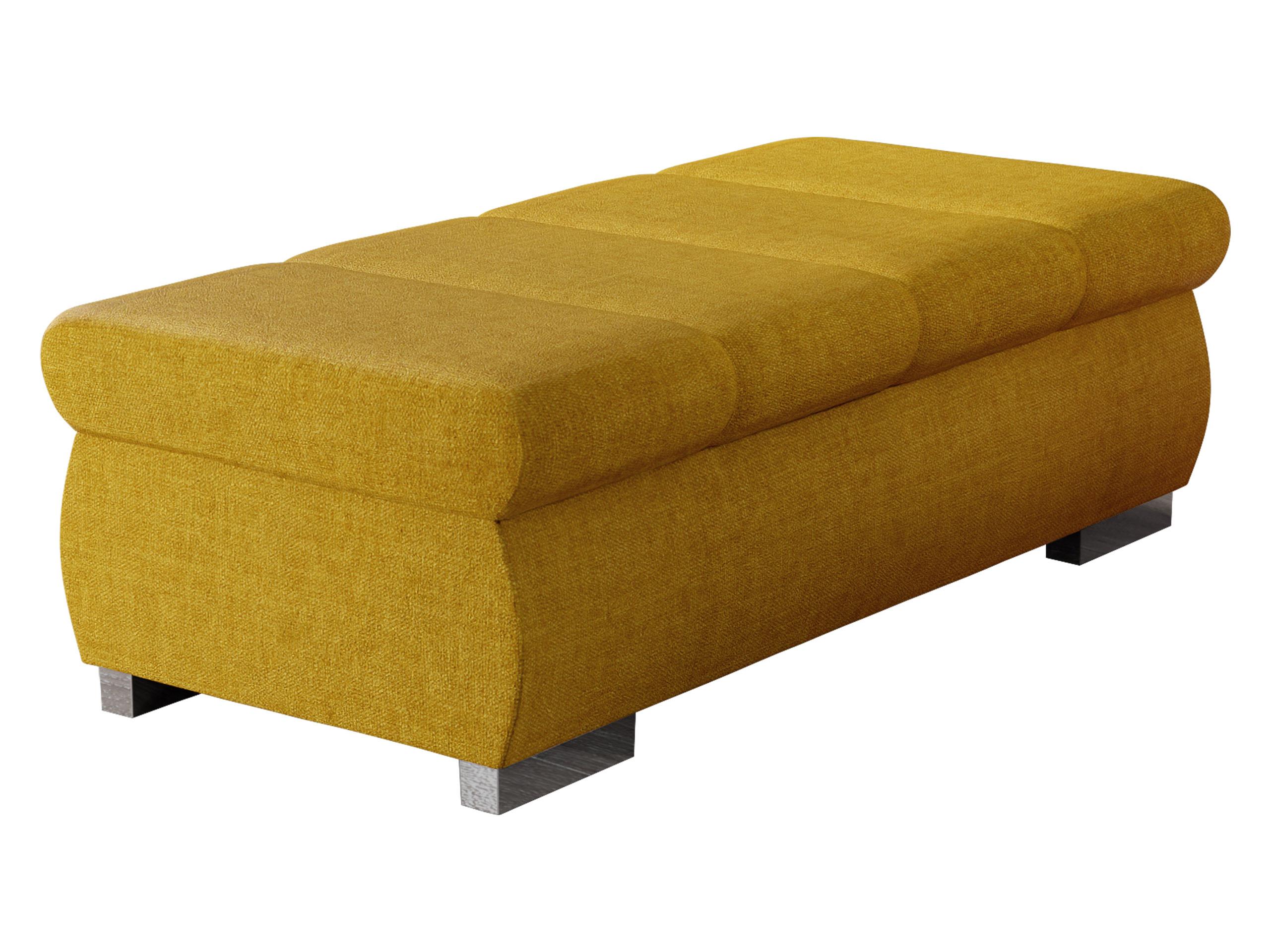 POLSTERHOCKER Bangkok Groß - Gelb/Silberfarben, Holz/Kunststoff (120/39/60cm) - MIRJAN24