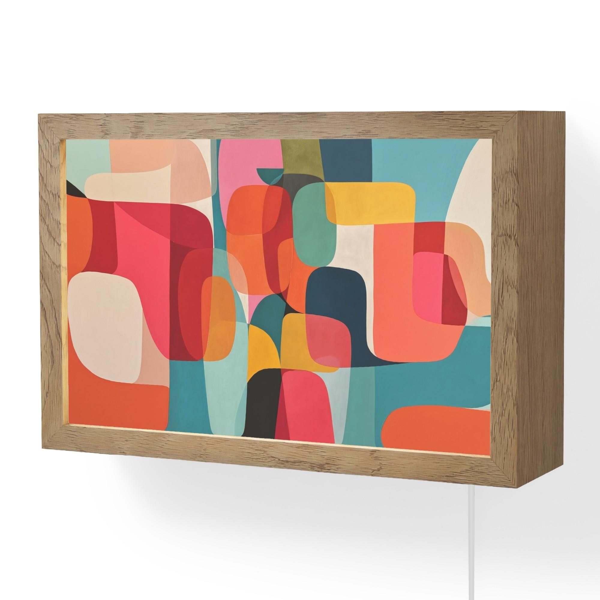 WANDLEUCHTE Formen - Bunt - Abstrakt - Flugzeuge 30x20 cm - Multicolor, Holzwerkstoff (30/20/8cm) - OnlyWow