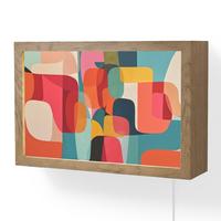 WANDLEUCHTE Formen - Bunt - Abstrakt - Flugzeuge 30x20 cm - Multicolor, Holzwerkstoff (30/20/8cm) - OnlyWow