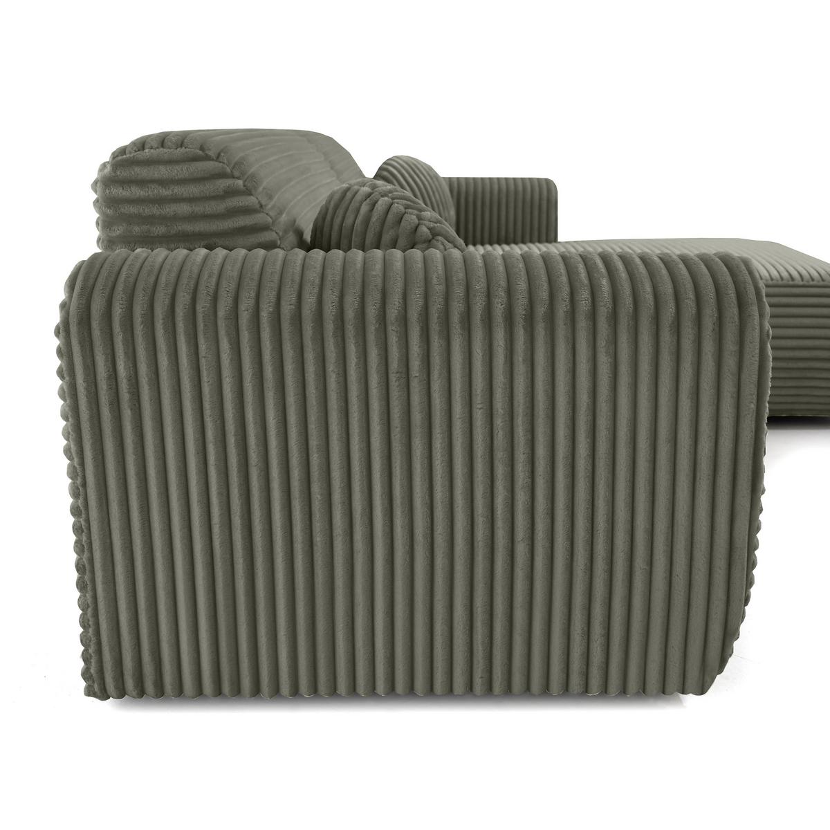 ECKSOFA Puerto, ohne Schlaffunktion, Dunkelgrün, rechts - Dunkelgrün/Schwarz, Textil (269/170cm) - Beautysofa