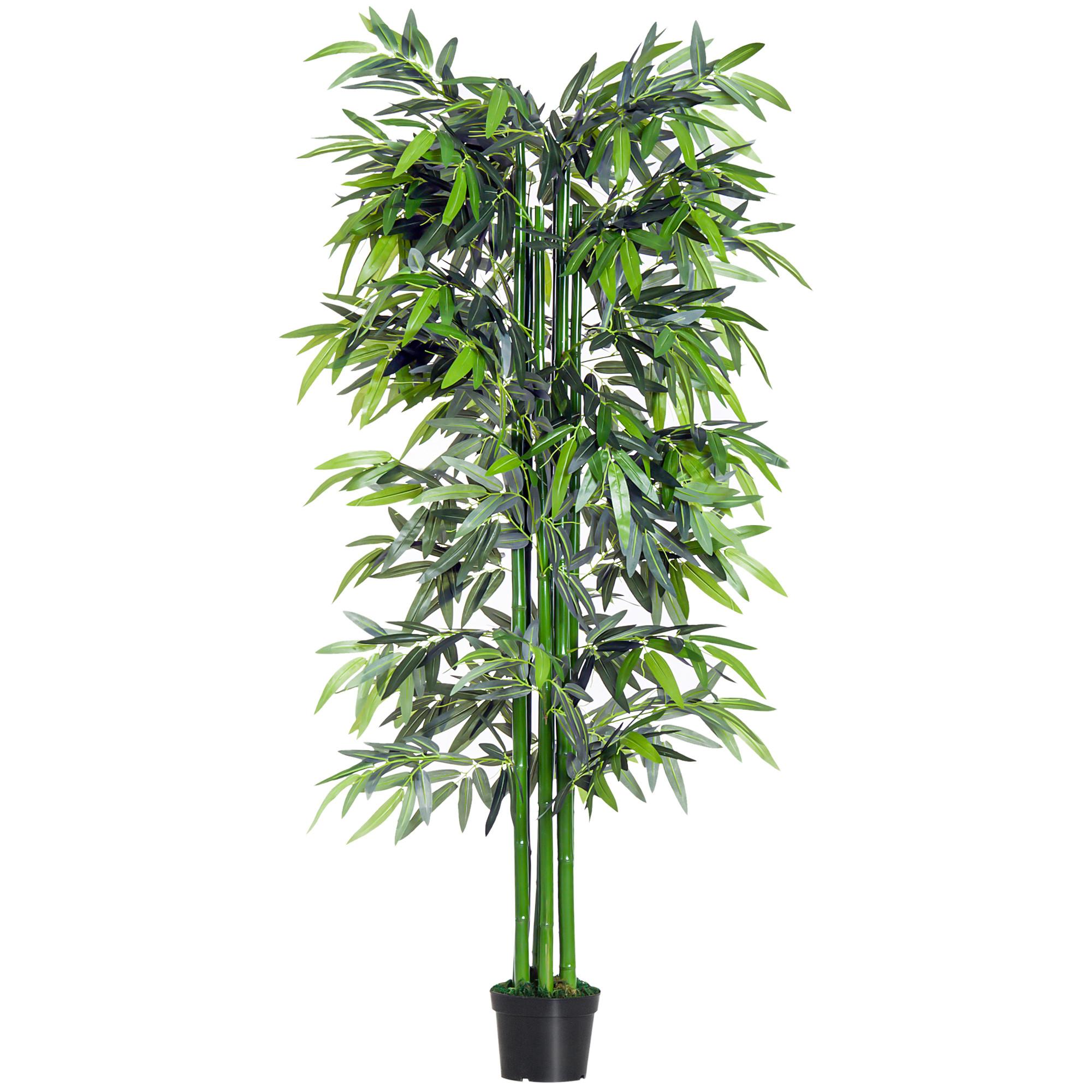 KÜNSTLICHE Pflanzen, PE, Zement, Grün - Grün, Kunststoff (180cm) - Outsunny