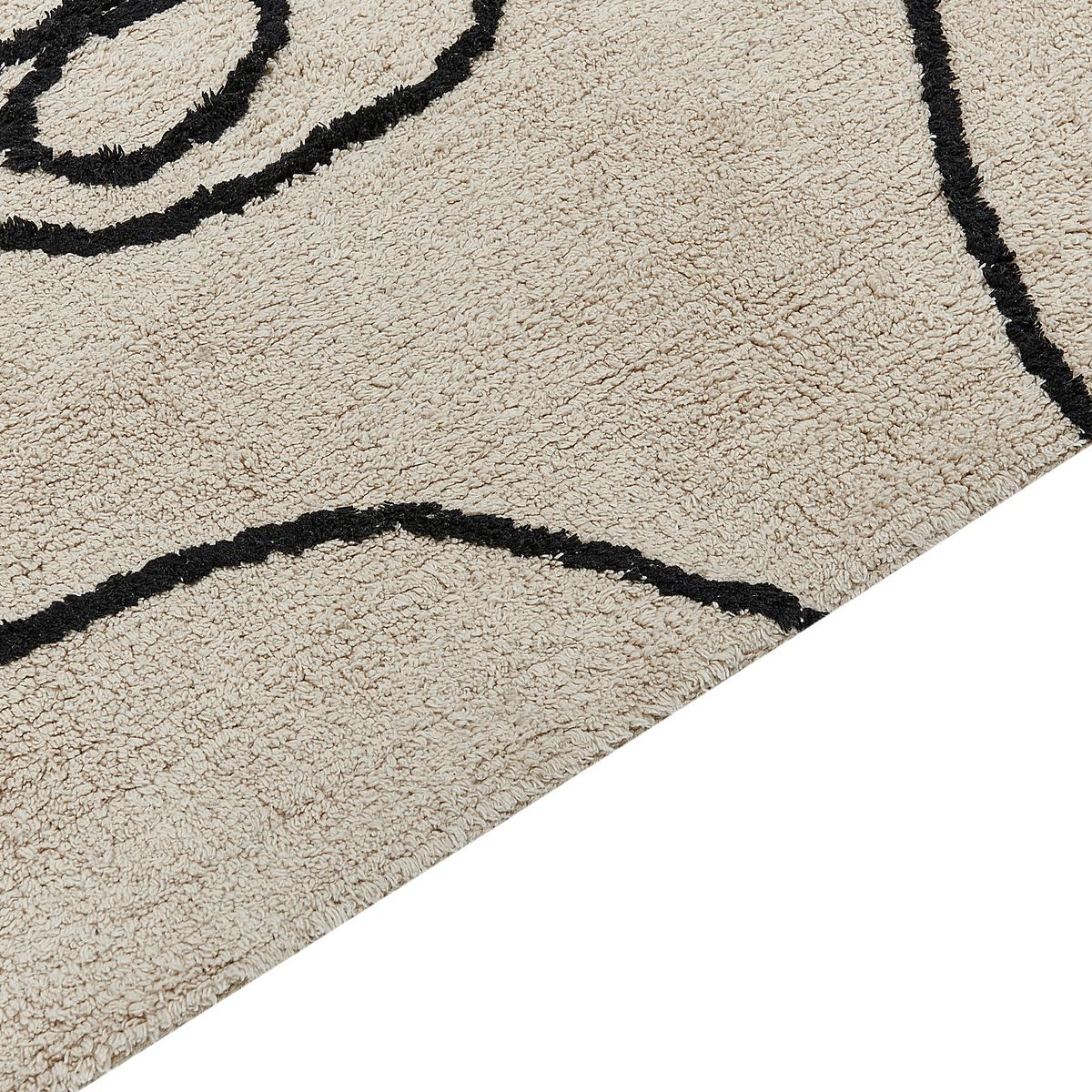 KURZFLOR-TEPPICH Nuru 200/140 cm - Beige, Textil (140/200cm) - Beliani