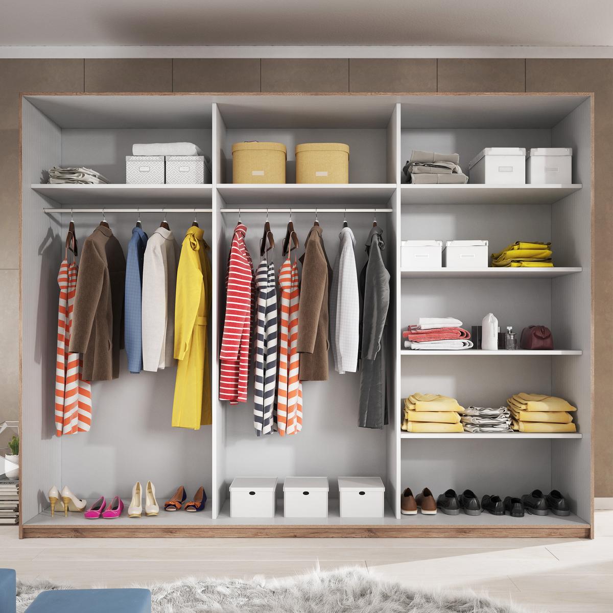 SCHWEBETÜRENSCHRANK COSMICO 270/210/61 cm 2-türig Braun - Braun, Holzwerkstoff (270/210/61cm) - MASSENO