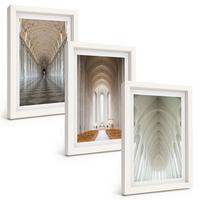 BILDER SET 3er Set - 20x30 cm Weißer Rahmen - Innenräume historischer Gebäude - Weiß, Kunststoff (20/30cm) - TULUP