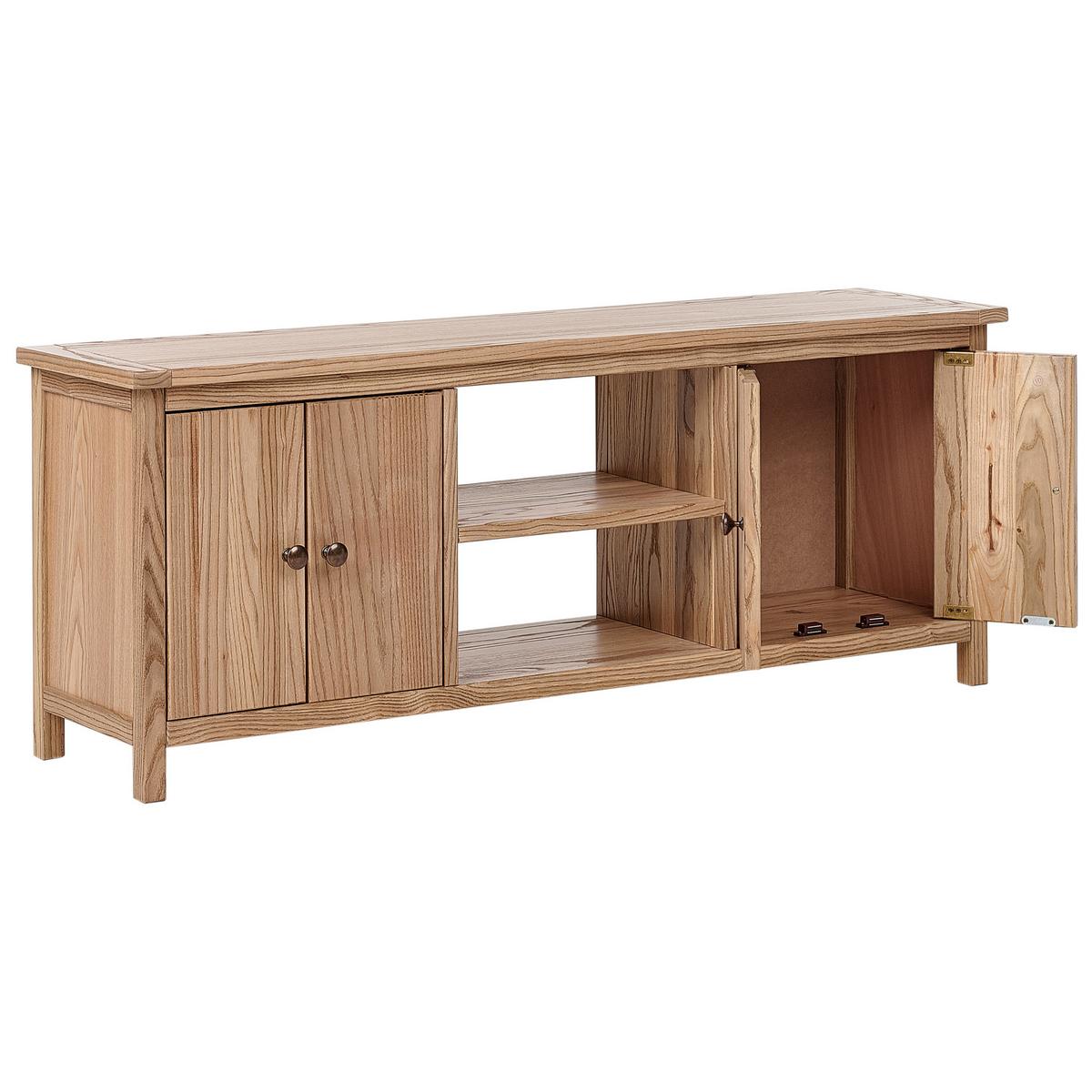 TV-MÖBEL Heller Holzfarbton Salton - Hellbraun, Holzwerkstoff (130/50/32cm) - Beliani