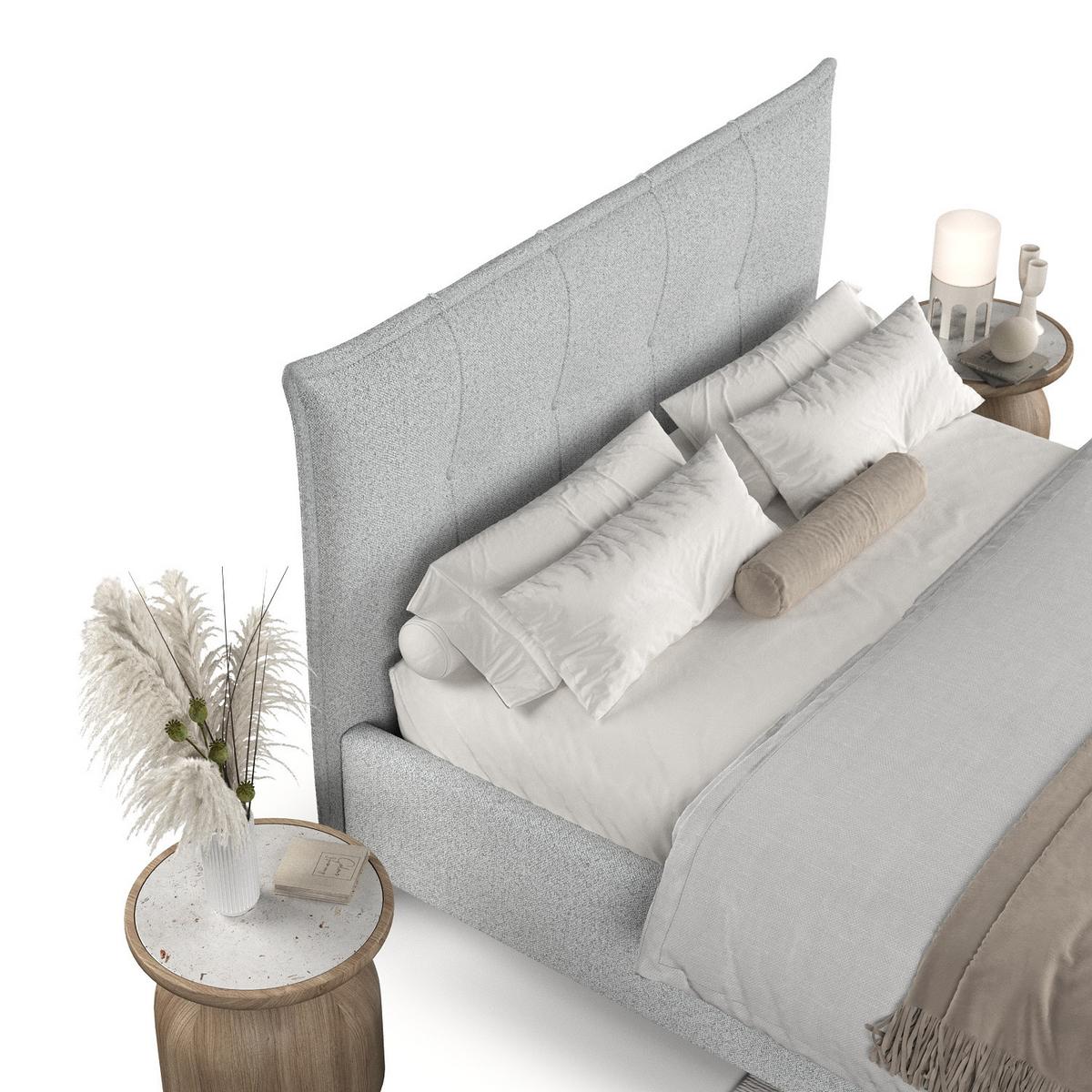 POLSTERBETT Plaza 140/200 cm Hellgrau im Riva Stoff - Hellgrau/Naturfarben, Holz/Holzwerkstoff (140/200cm) - AltaBeds