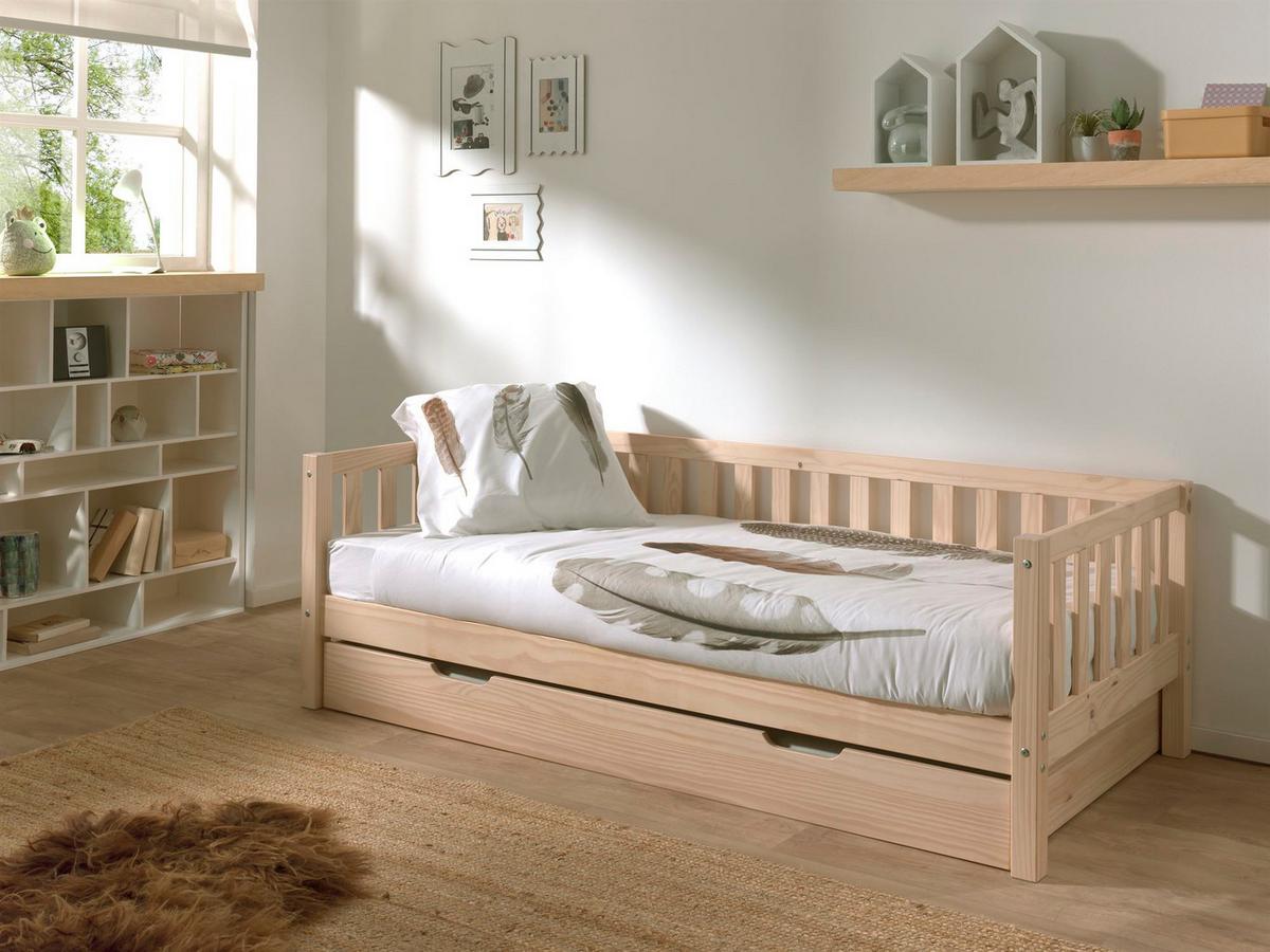 KOJENBETT Karena 211x68x98 aus Massivholz in natur - Kieferfarben, Holz (90/200cm) - 58aufmkessel