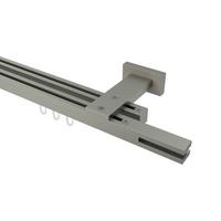 GARDINENSTANGE INNENLAUF Quadline Diapo 180 cm, 2-läufig, 20x20 mm Satin-Silber - Silberfarben, Metall (180cm) - INTERDECO