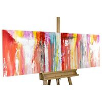 ÖLGEMÄLDE 150/50 cm - Rot/Multicolor, Holz/Textil (150/50cm) - KUNSTLOFT