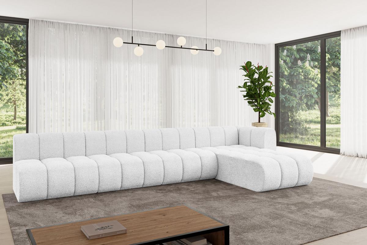ECKSOFA modulares Sofa Darnel-L3 - 387x177x70 cm Weiß - Weiß, Holzwerkstoff/Textil (387/177cm) - ALTDECOR