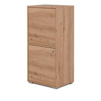 KOMMODE Eiche Artisan 46 x 97 cm, Anrichte mit wechselbarem Türanschlag - Silberfarben/Eiche Artisan, Holzwerkstoff/Kunststoff (46/96.5/33.5cm) - Furn.Design