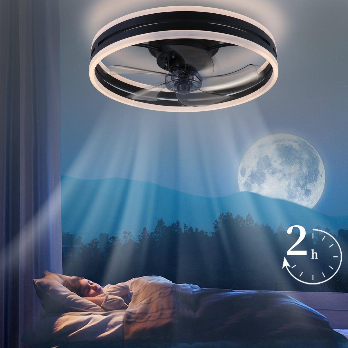 DECKENVENTILATOR Erickson II 50/50/8cm - Schwarz, Kunststoff (50/50/8cm) - Nettlife