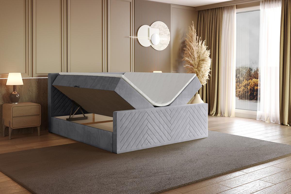 BOXBETT mit Matratze und Lattenrost - VEXA-Z - 120x200 - Grau Monolith - Grau, Holzwerkstoff (120/200cm) - ALTDECOR