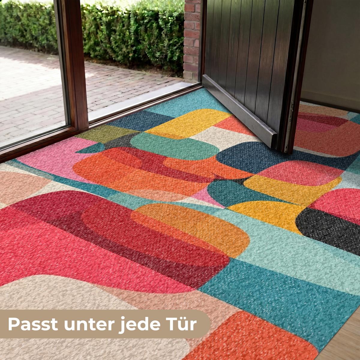 FUSSMATTE Formen - Bunt - Abstrakt - Flugzeuge Sauberlaufmatte 180x120 cm - Multicolor, Kunststoff (180/0.4cm) - MuchoWow