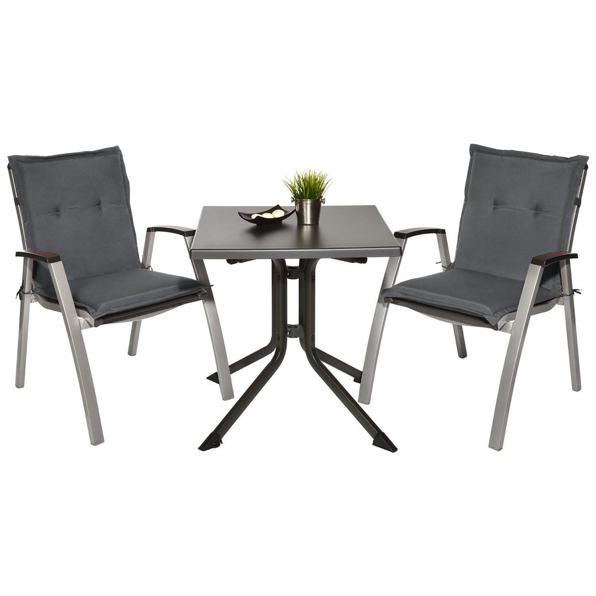 NIEDERLEHNERAUFLAGE Loft NL 100/50/6cm Graphitgrau 4tlg - Graphitfarben, Textil (50/6/100cm) - Beautissu 