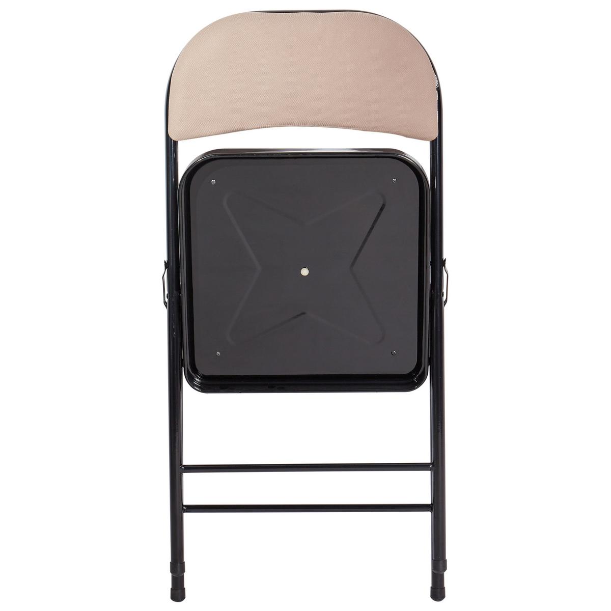 KLAPPSTUHL 4er-Set Metall Beige/Schwarz Sparks - Beige, Metall (45/77/47cm) - Beliani