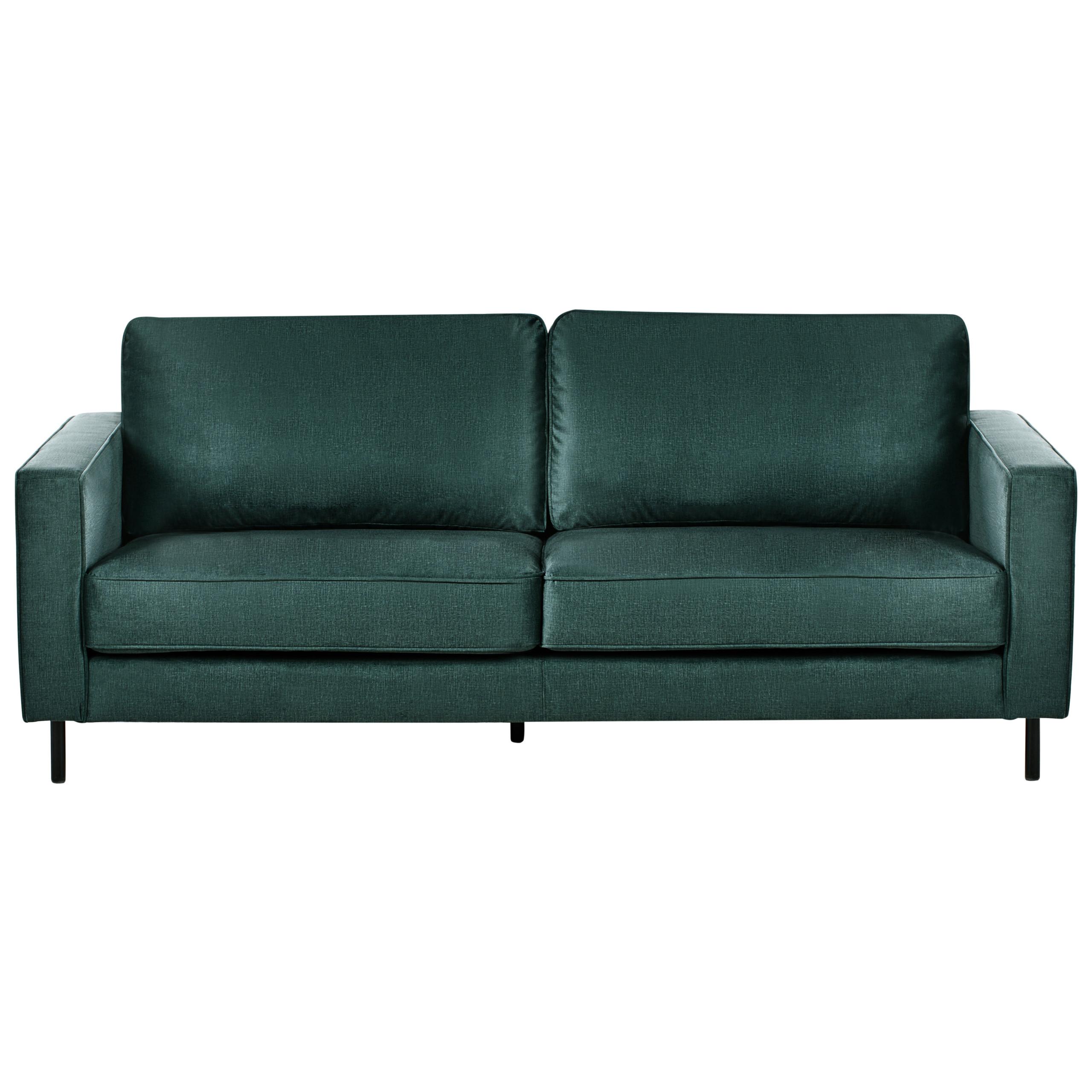 3-SITZER-SOFA Samtstoff Dunkelgrün Savalen - Schwarz/Grün, Textil (204/87/91cm) - Beliani
