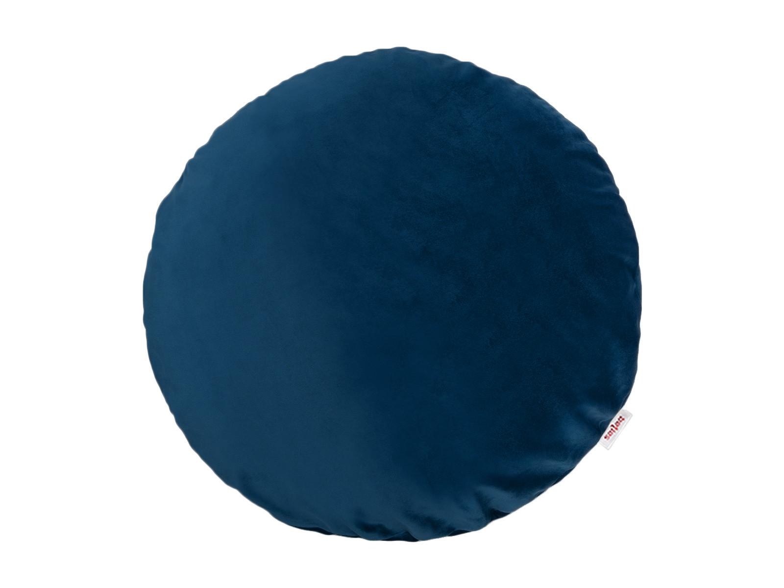 KISSENHÜLLE Rund Samt&Sonders admiral-blau 40 cm Ø - Blau/Dunkelblau, Textil (40/40cm) - beties Heimtextil