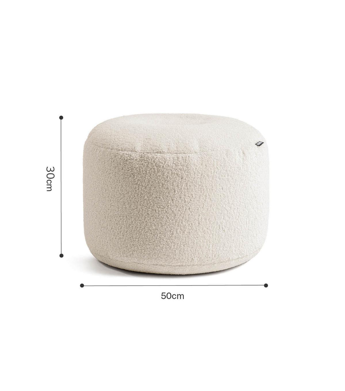 POUF Bouclé Mochi - Beige, Textil (50/30/50cm) - Mokebo