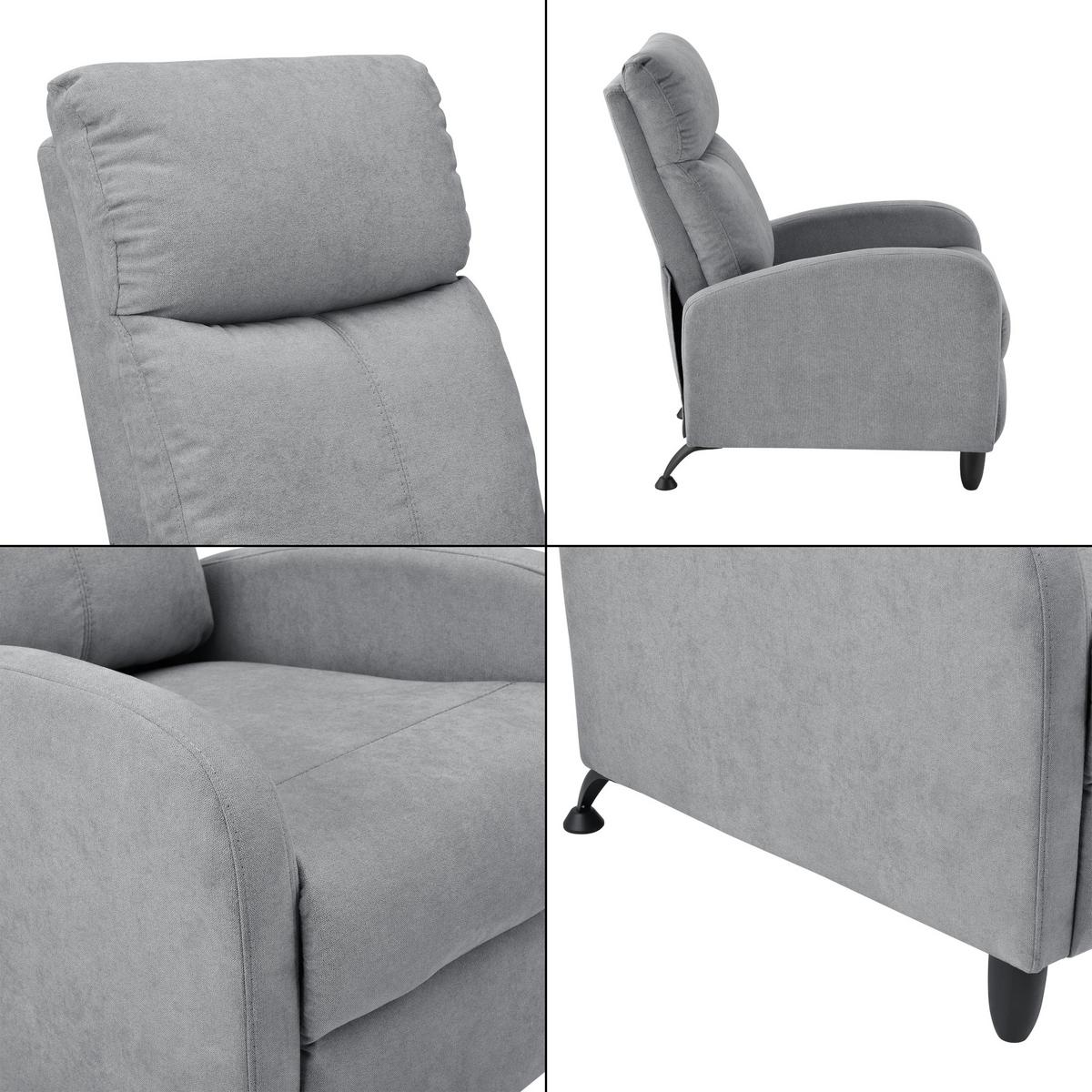 POLSTERSESSEL Bregenz Textil Hellgrau - Hellgrau, Textil (60/102/92cm) - [en.casa]