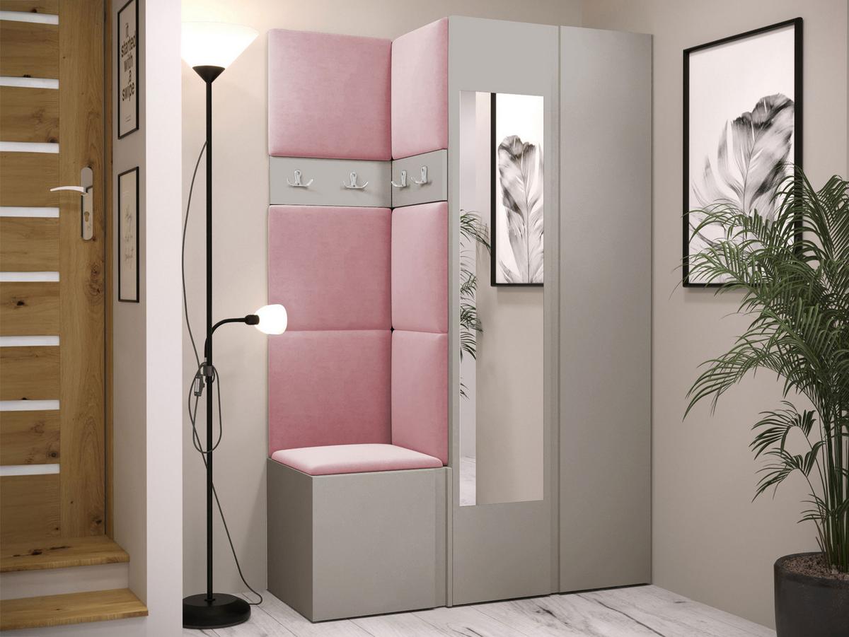 GARDEROBEN-SET Orion XXVI - Kaschmir/Rosa, Holzwerkstoff/Kunststoff (116/186/46cm) - MIRJAN24