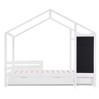 HAUSBETT 90x200 cm in Weiß Massivholz - Weiß, Holz (90/200cm) - Urban Meuble