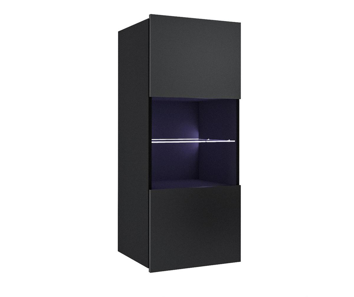 WOHNWAND Kossana 4 Modern Schwarz/Weiß 255/142/43 cm Modern Style - Schwarz/Weiß, Holzwerkstoff/Kunststoff (255/142/43cm) - AX Living