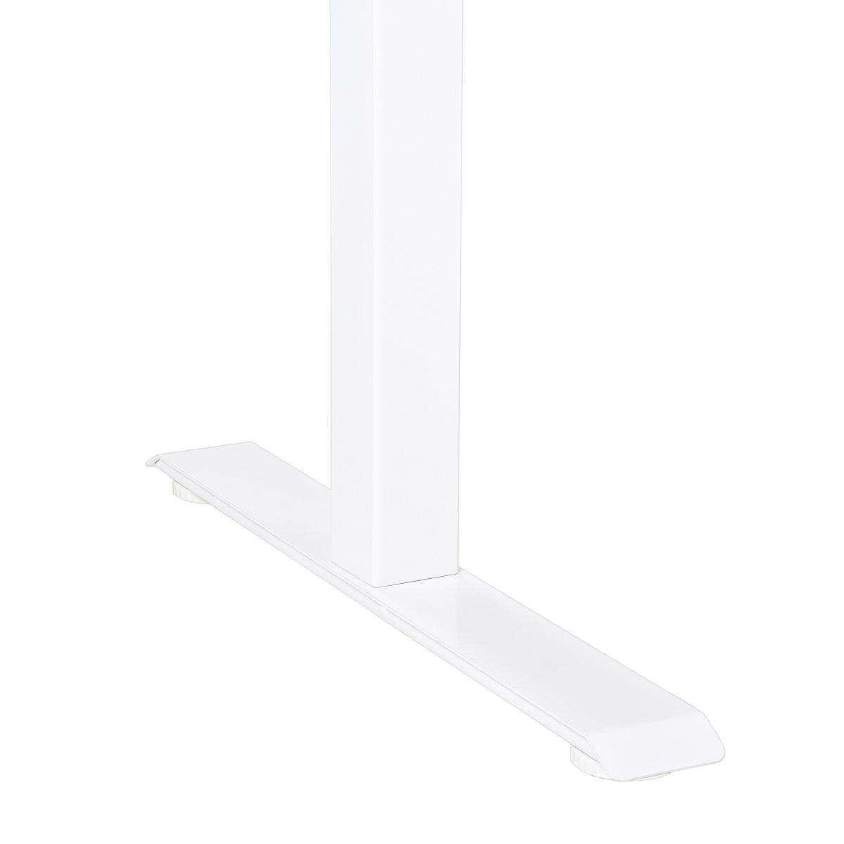 SCHREIBTISCH braunweiß 120/72 cm elektrisch höhenverstellbar Destin III - Dunkelbraun/Weiß, Holz (72/120/63cm) - Beliani