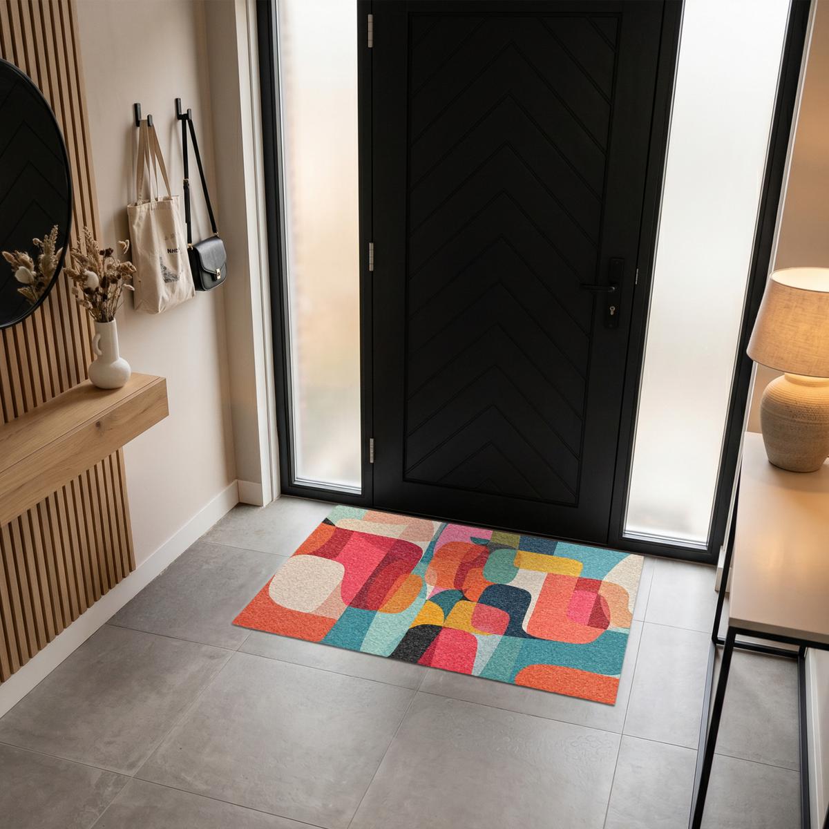 FUSSMATTE Formen - Bunt - Abstrakt - Flugzeuge Sauberlaufmatte 120x80 cm - Multicolor, Kunststoff (120/0.4cm) - MuchoWow