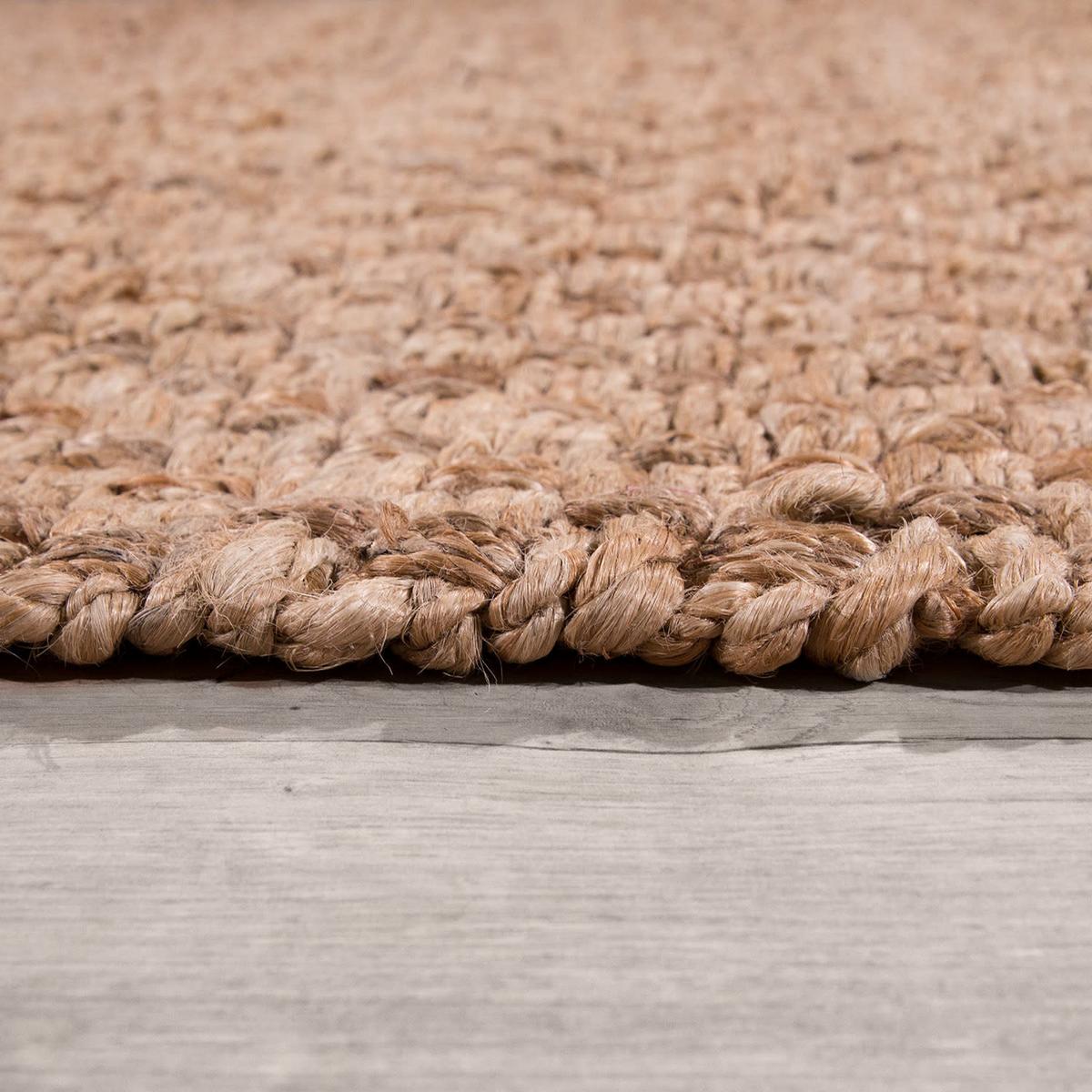 JUTETEPPICH handgewebt wendbar, mit Korbbindung-Motiv, Natur, 120 x 170 cm - Beige, Textil (170/120cm) - KADIMA DESIGN