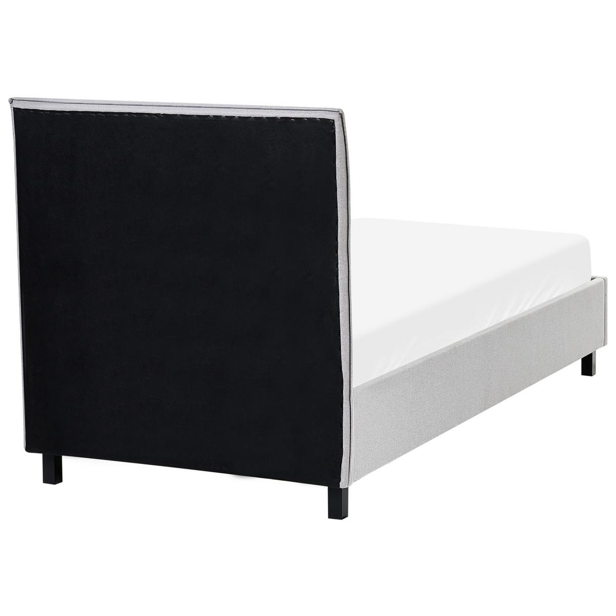 BETT mit Lattenrost 90/200 cm Stoff Hellgrau Sennez - Hellgrau, Textil (90/200cm) - Beliani
