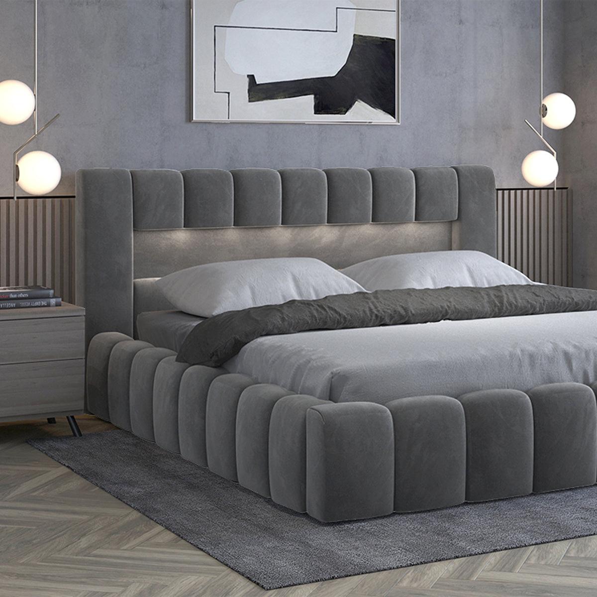 BOXBETT 160/200 Auria Grau - Grau, Holz (160/200cm) - Petits-meubles