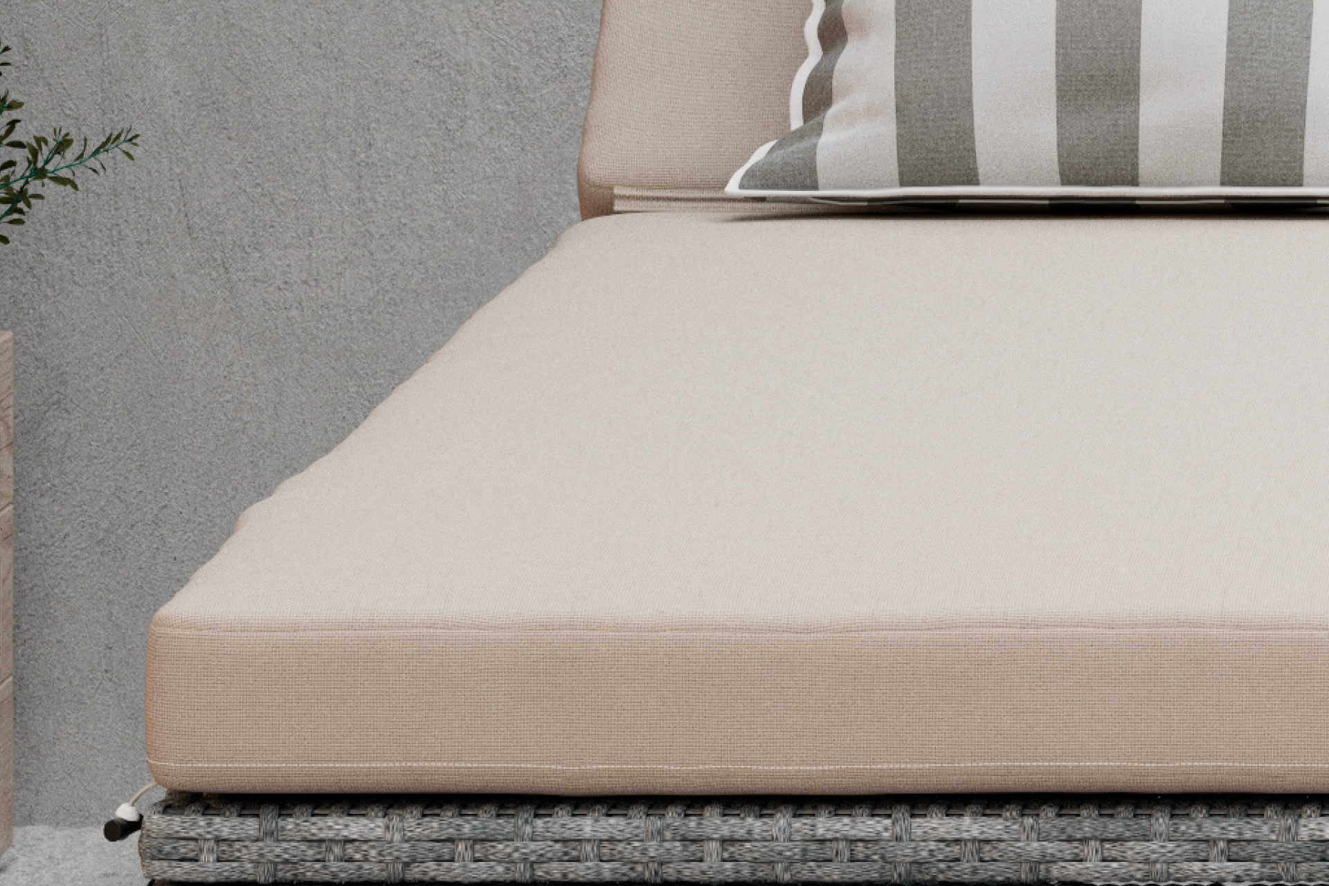 Gartenliege Creme Doppelliege inkl. Auflage Outdoorstoff verstellbare Rückenlehne 