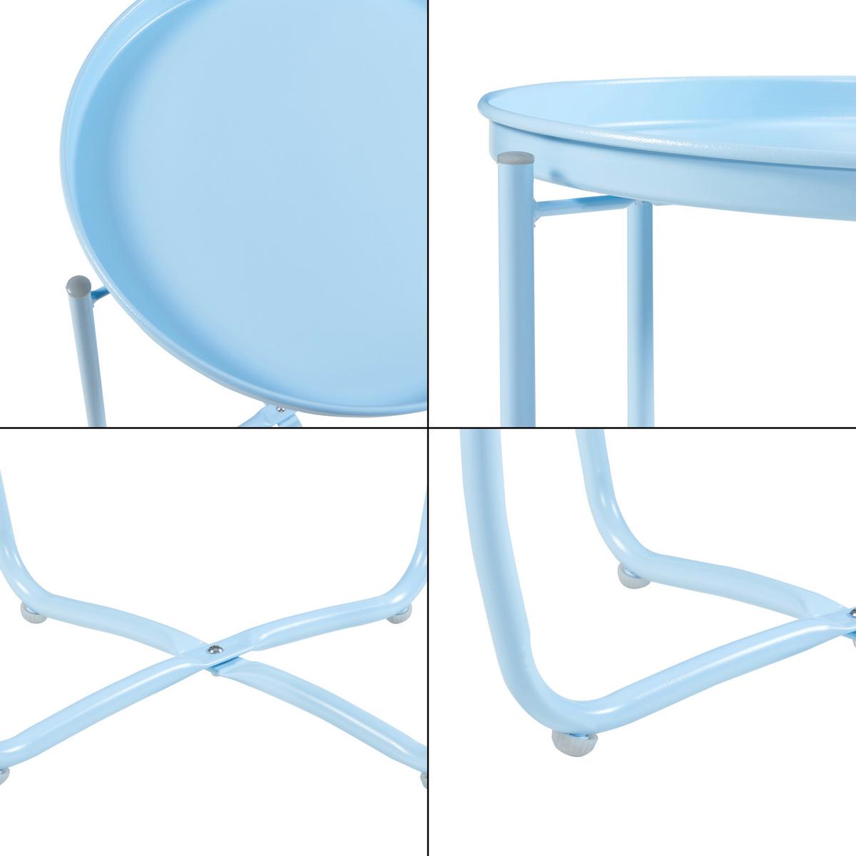 TABLETTTISCH Sandefjord - Hellblau, Metall (40/40/53cm) - [en.casa]