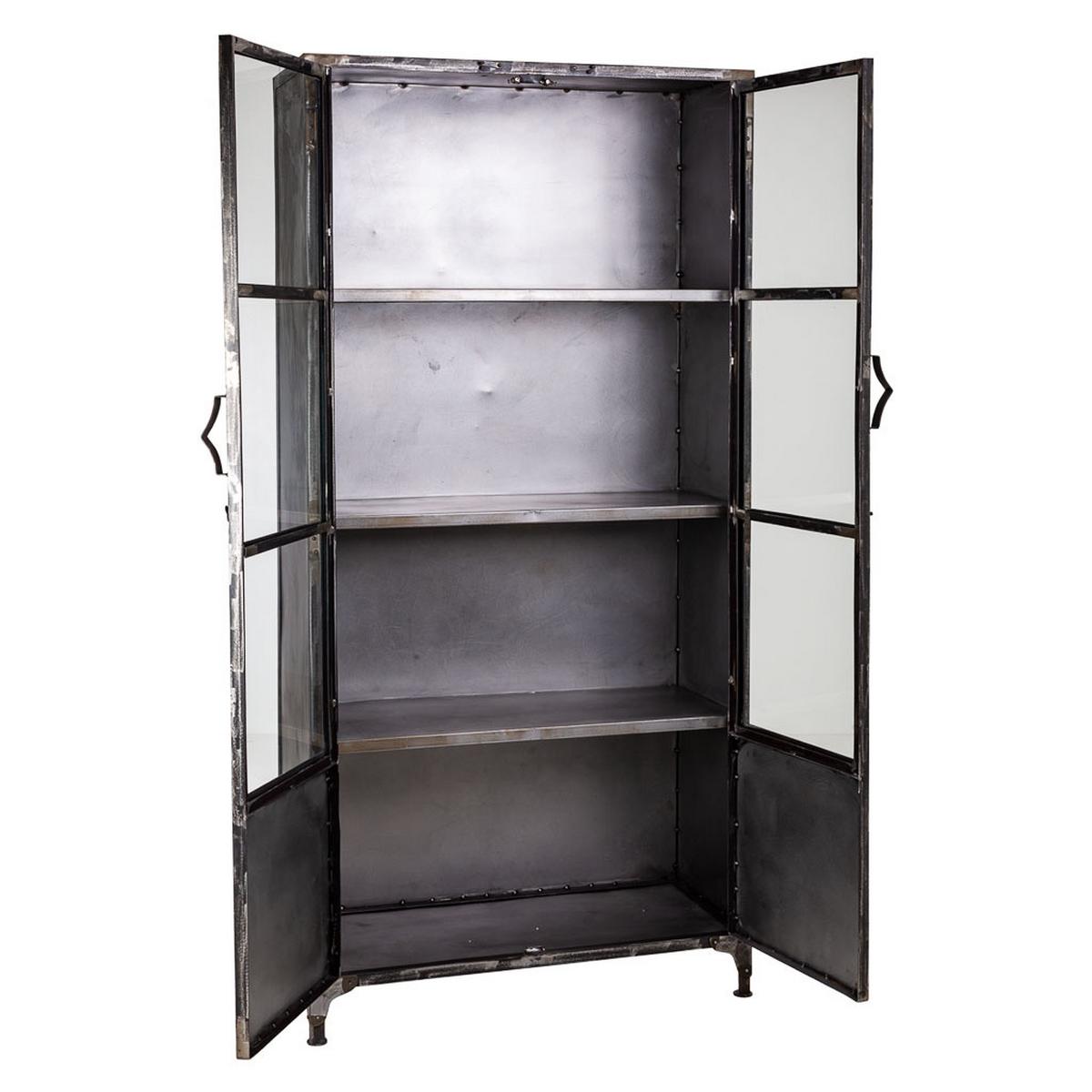VITRINE 4523317352 aus Metal 90x40x190 cm - Grau, Metall (90/190/40cm) - Wanderlust