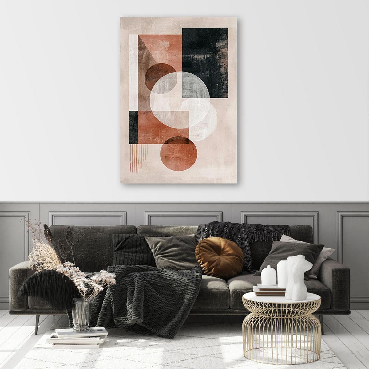 LEINWANDBILD Abstrakt geometrisch 40x60cm - Beige, Textil (40/60cm) - Feeby