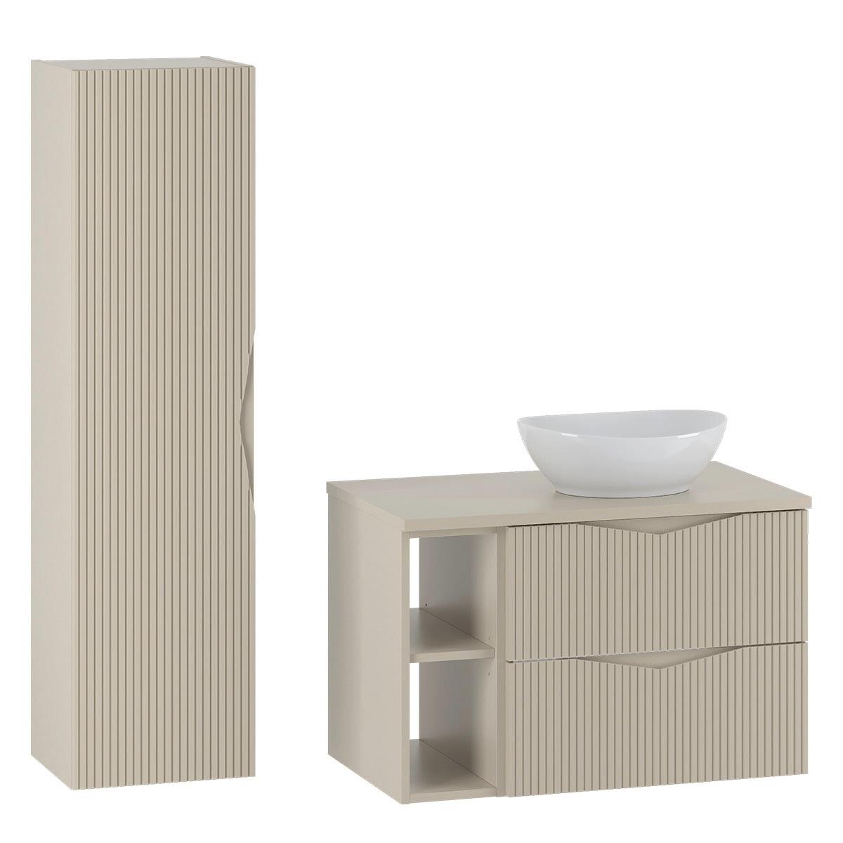 BADMÖBEL 80.6cm Tao 2er-Set Kaschmir - Kaschmir, Holzwerkstoff (80.6/52.2/46.5cm) - Petits-meubles