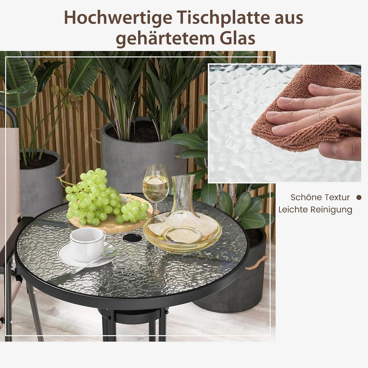 BARHOCKER SET Beige(3-teilig) - Beige, Textil - COSTWAY