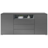 SIDEBOARD Skadu Graphit Seidenmatt - Graphitfarben, Holzwerkstoff (166.5/75.5/35cm) - Vladon
