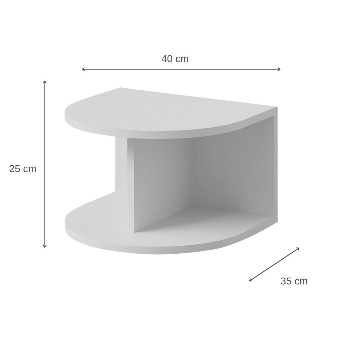 NACHTTISCH Lena mit offenem Ablagefach, 40 cm, für Kinder und Jugendliche, Macadamia - Eichefarben/Beige, Holzwerkstoff (40/25/35cm) - Beautysofa