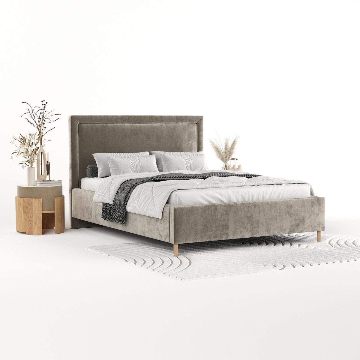 POLSTERBETT Vega 120/200 cm Beige im Lotta Stoff - Beige/Naturfarben, Holz/Holzwerkstoff (120/200cm) - AltaBeds
