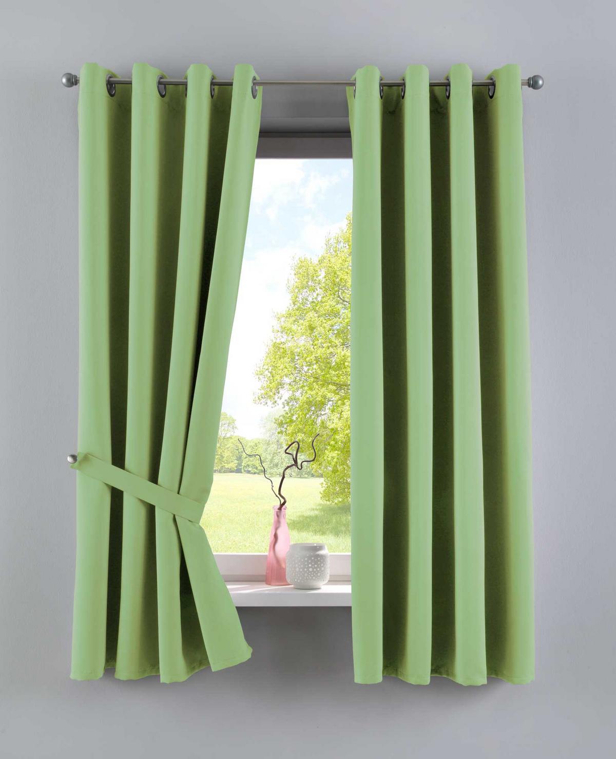 VORHANG »NEW YORK« HxB 245x295 cm Grün - Grün, Textil (295/245cm) - Gardinenbox