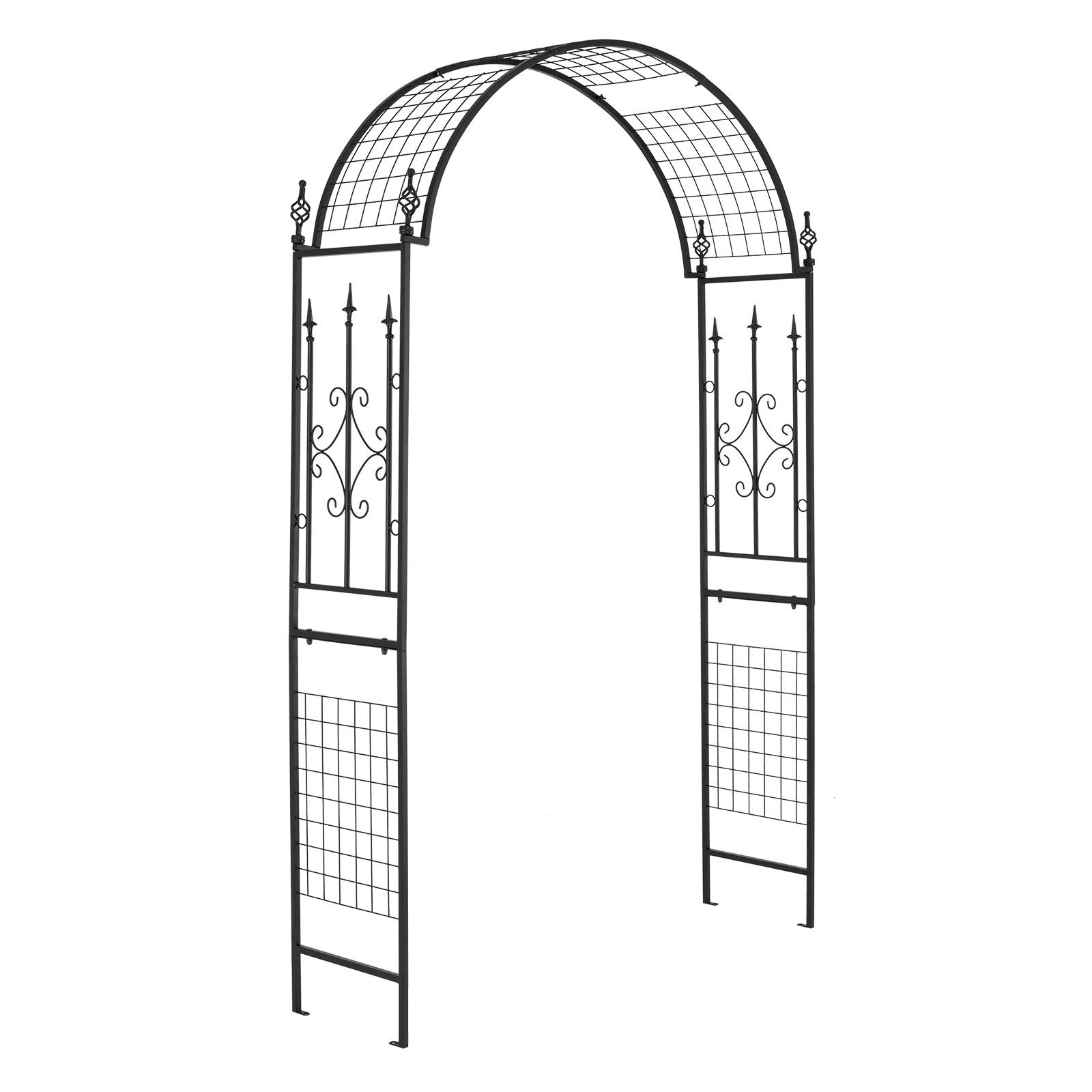 GARTENBOGEN Schwarz - Schwarz, Metall (143/234/40cm) - COSTWAY