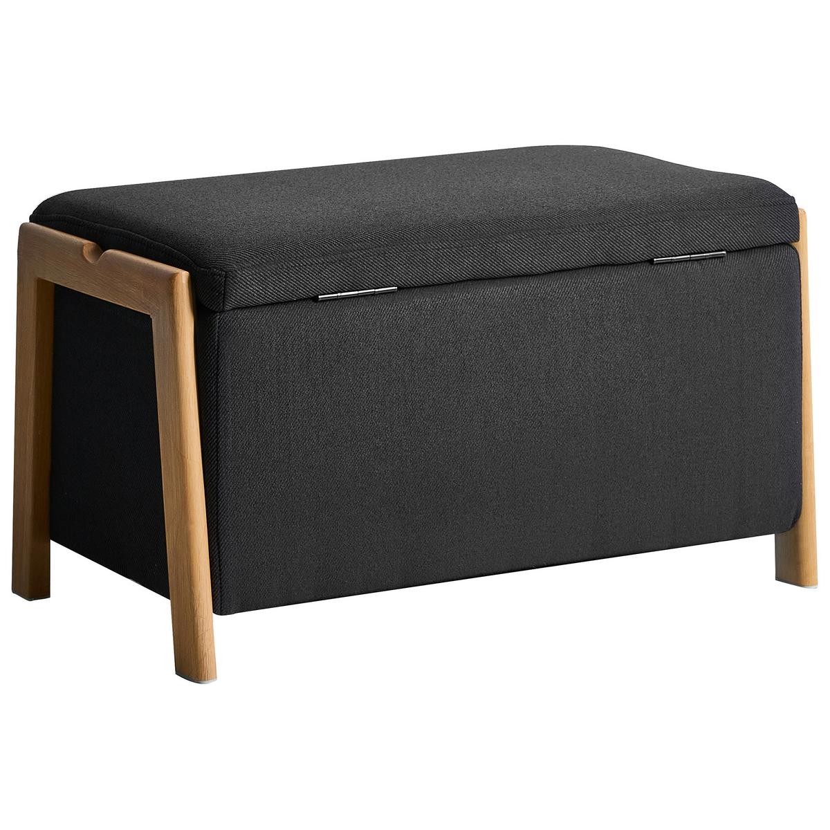SITZBANK Schwarz Edland - Schwarz/Braun, Textil (75/44/43cm) - Beliani