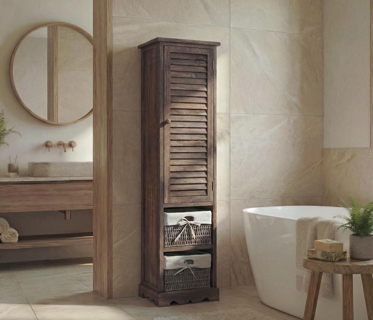 BADEZIMMERKOMMODE Braun - Braun, Holz (27/120/29cm) - MCW