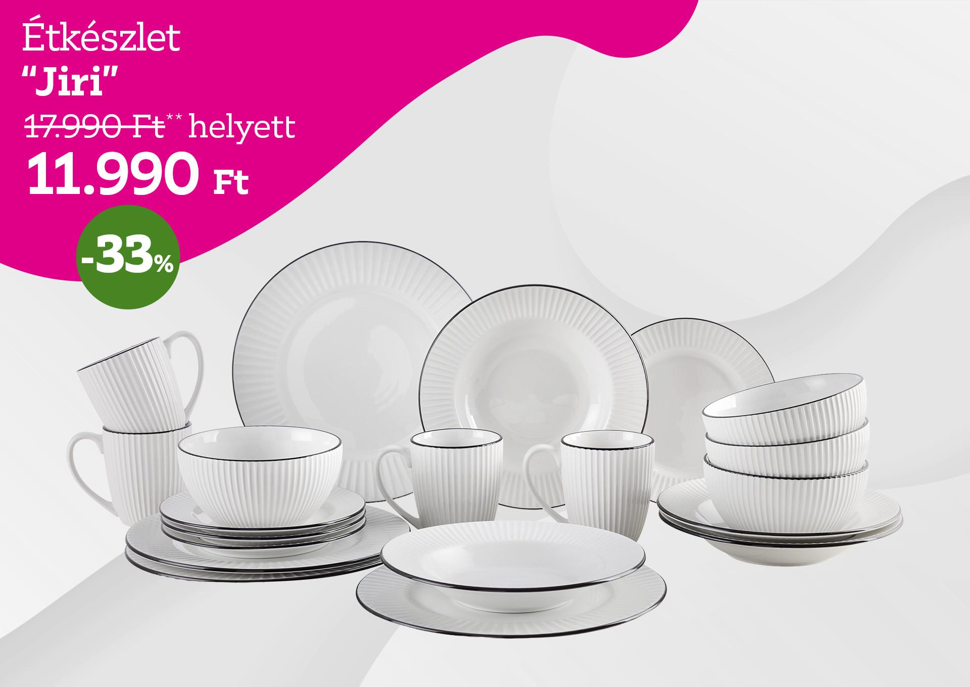 Étkészlet JIRI 17990 Forint helyett 11990 Forint, kedvezmény mértéke 33%