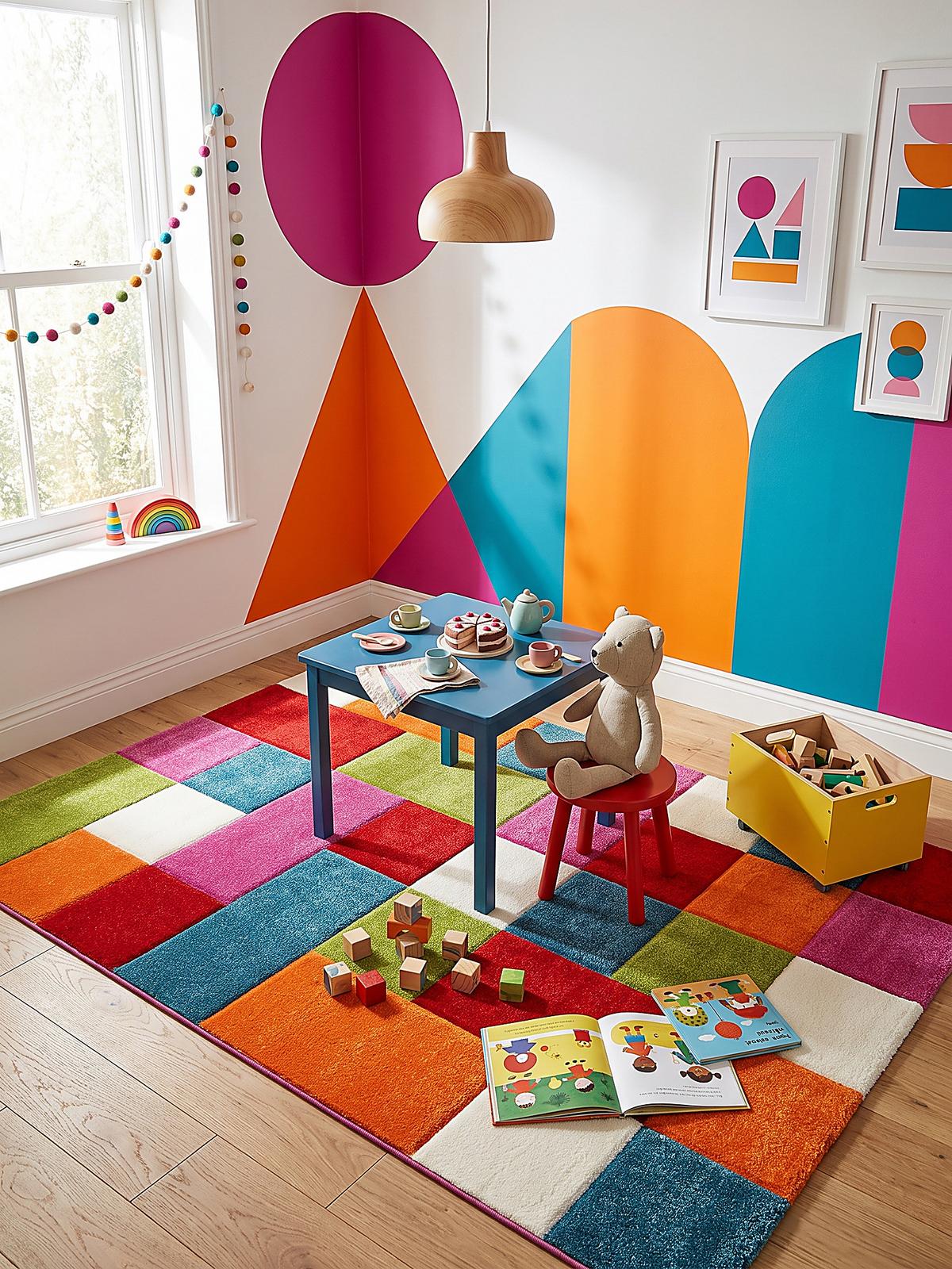 KINDERTEPPICH Kurzflor Patchwork CASOLA Polypropylen Mehrfarbig 120 x 170 cm - Multicolor, Textil (120/170cm) - KADIMA DESIGN