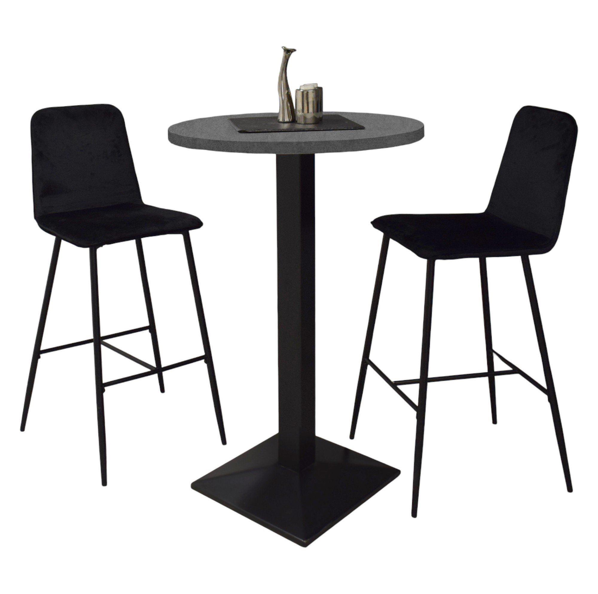 TRESENTISCH rund Eleanore 70 cm schwarz matt/graphit - Graphitfarben, Metall (70/70/106cm) - 58aufmkessel
