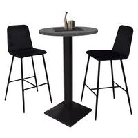 TRESENTISCH rund Eleanore 70 cm schwarz matt/graphit - Graphitfarben, Metall (70/70/106cm) - 58aufmkessel