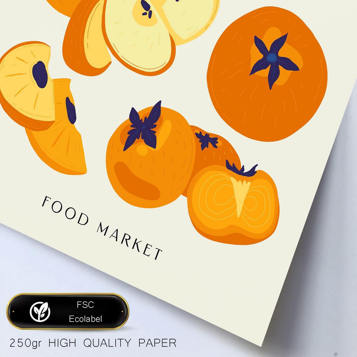 POSTER Set Mit 6 Lebensmittel Und Ernährungs Runde Früchte A3 & A4 Rahmenlos - Klar, Papier (29/3cm) - Nacnic